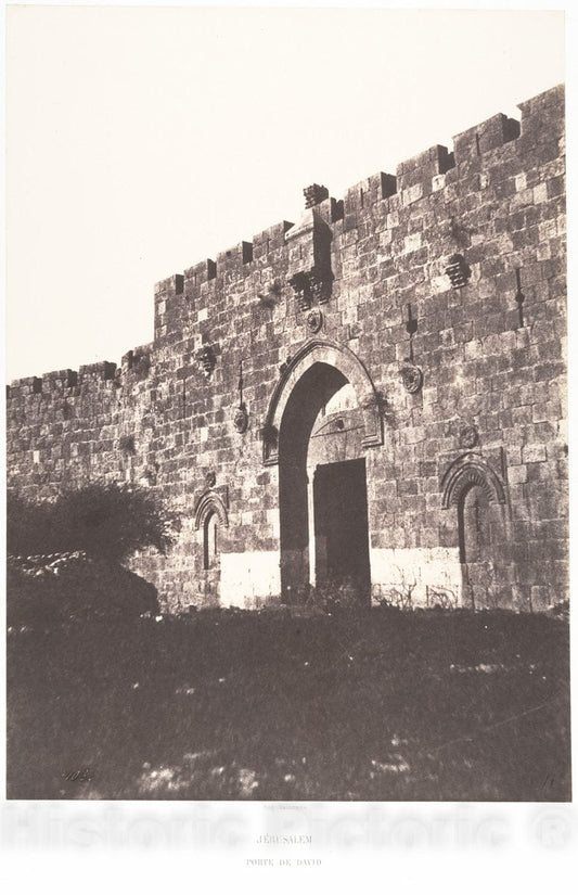 Photo Print : Auguste Salzmann - Jérusalem, Porte de David, Vue extérieure : Vintage Wall Art