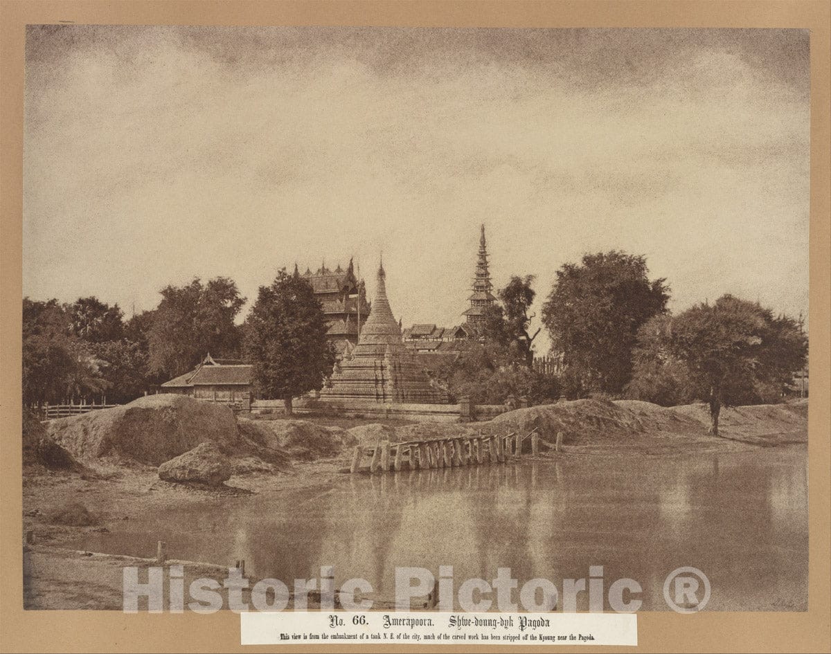 Photo Print : Linnaeus Tripe - Amerapoora: Shwe-doung-dyk Pagoda : Vintage Wall Art