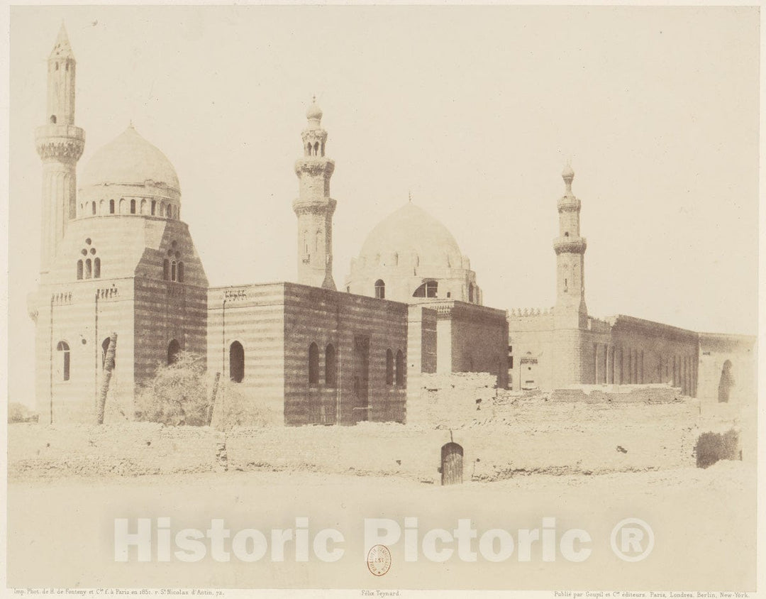 Photo Print : Félix Teynard - Le Kaire, Mosquées d'Iscander-Pacha et du Sultan Haçan : Vintage Wall Art