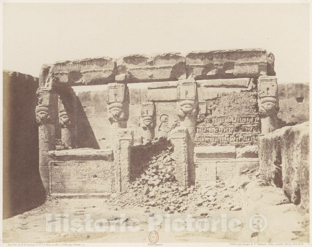 Photo Print : Félix Teynard - Dendérah (Tentyris), Temple d'Athôr - Sanctuaire Placé a l'Angle Sud-Ouest de la Plateforme Inférieure : Vintage Wall Art