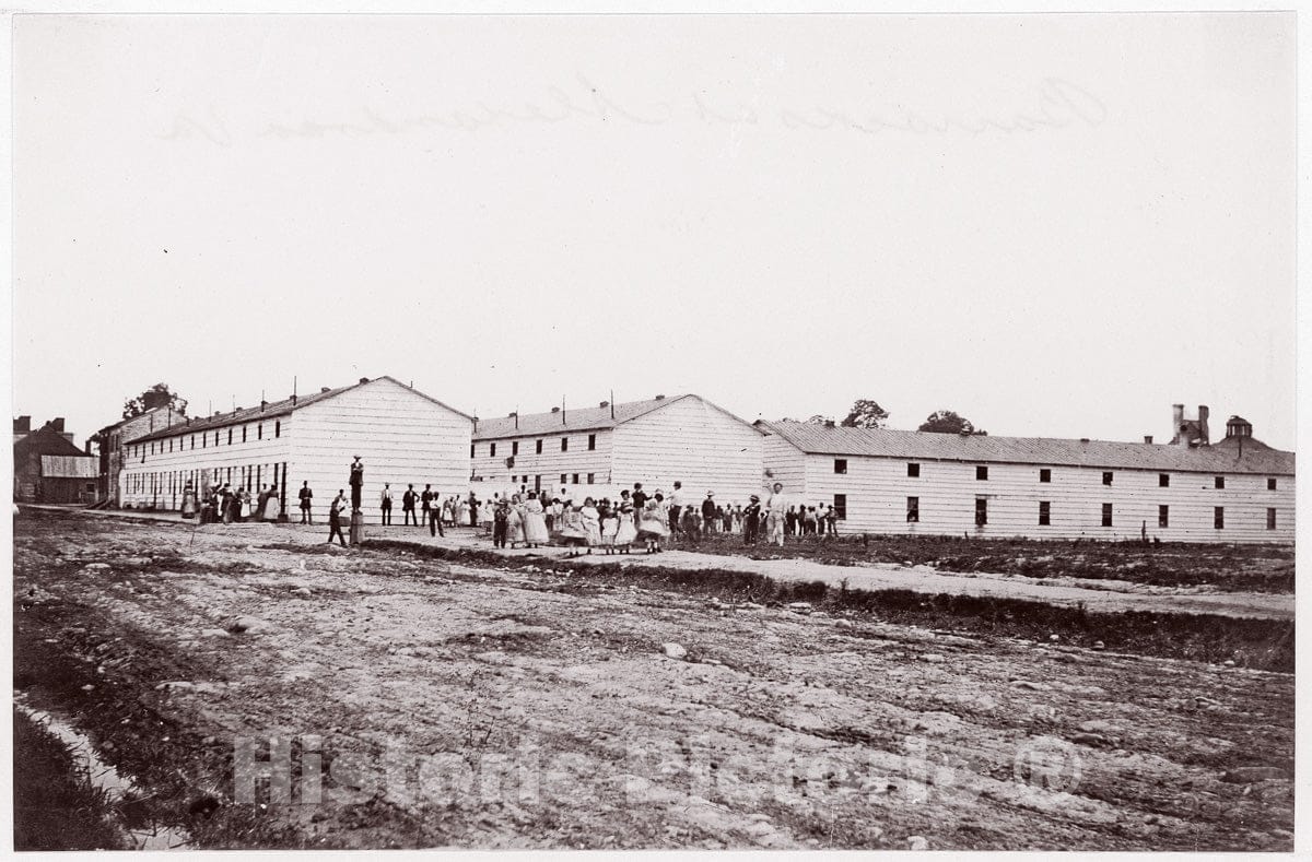 Photo Print : Formerly Mathew B. Brady - Barracks at Alexandria, Virginia : Vintage Wall Art
