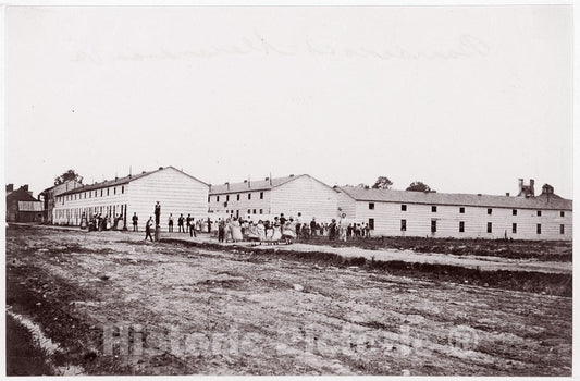 Photo Print : Formerly Mathew B. Brady - Barracks at Alexandria, Virginia : Vintage Wall Art