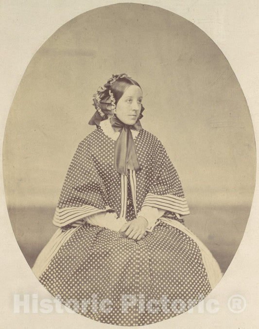 Photo Print : Franz Antoine - Young Woman in Dotted Dress : Vintage Wall Art