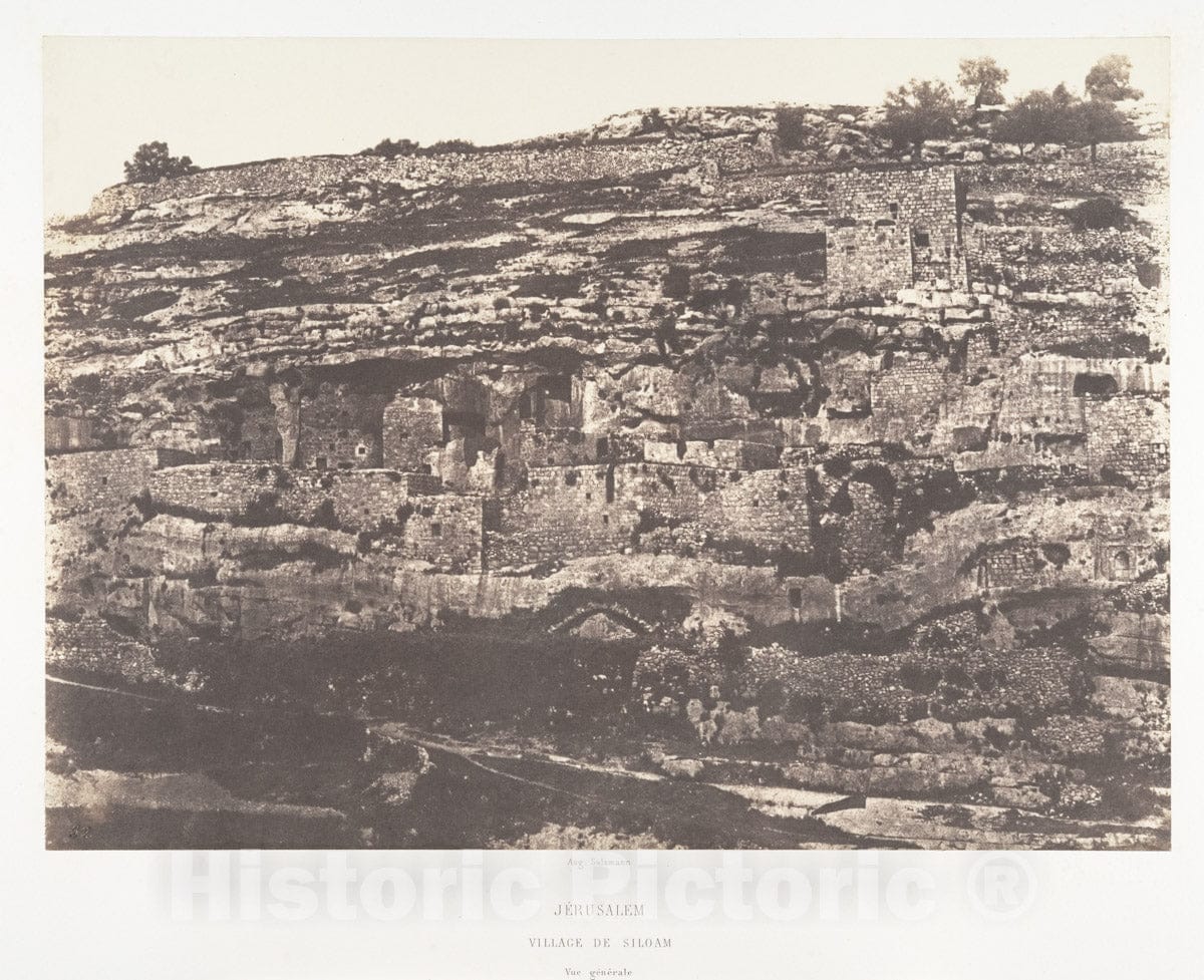 Photo Print : Auguste Salzmann - Jérusalem, Village de Siloam, Vue générale : Vintage Wall Art