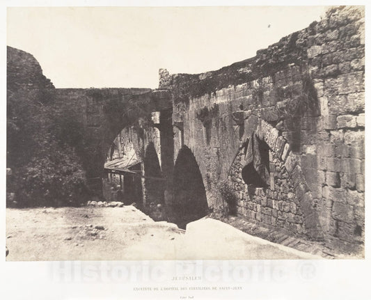 Photo Print : Auguste Salzmann - Jérusalem, Enceinte de l'Hopital des Chevaliers-de-Saint-Jean, Côté Sud : Vintage Wall Art