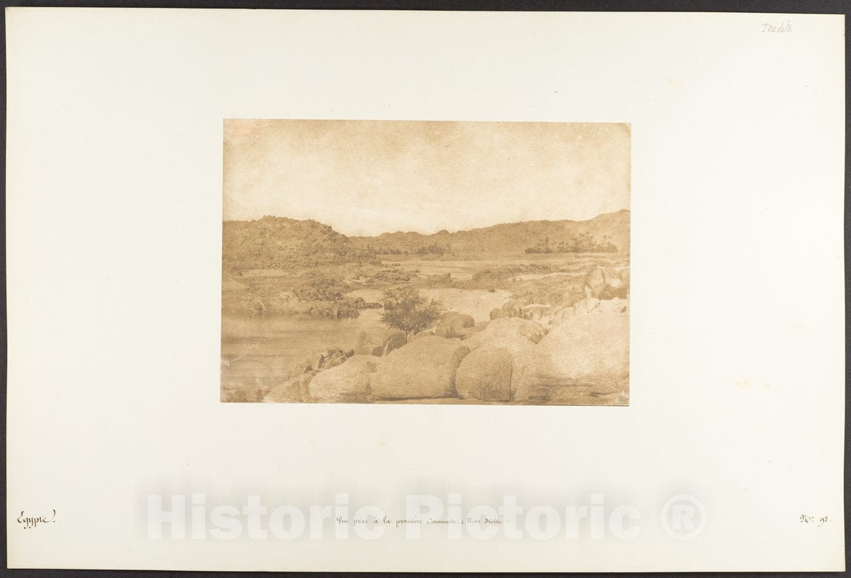 Photo Print : Maxime Du Camp - Vue Prise à la première Cataracte (Rive Droite) : Vintage Wall Art