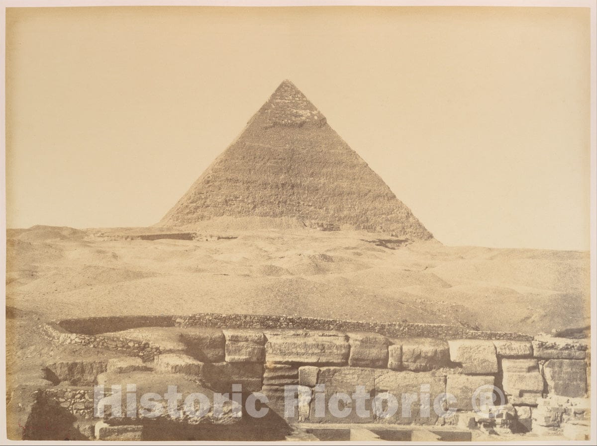 Art Print : Gustave Le Gray - Pyramides de Gizèh 3 : Vintage Wall Art