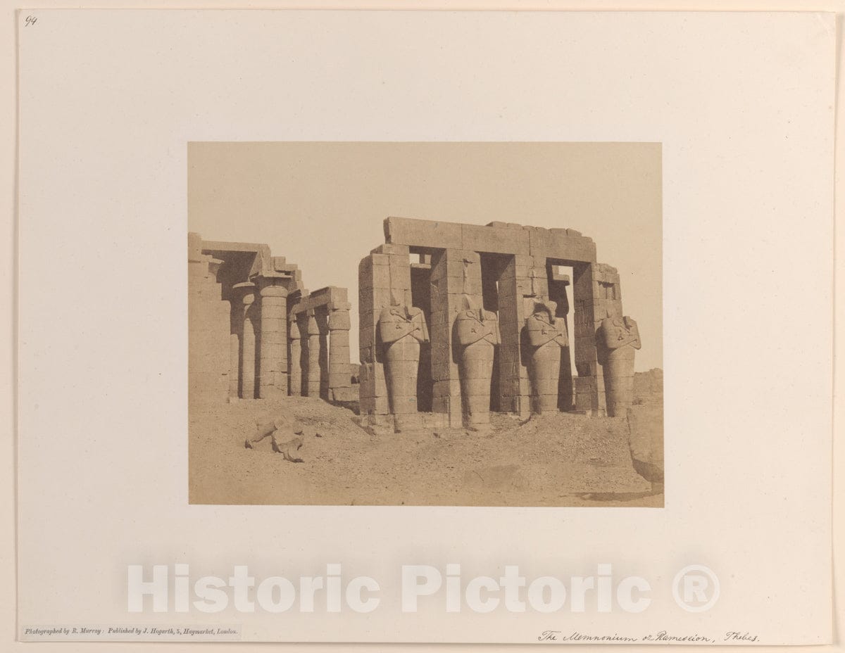 Photo Print : Robert Murray - The Memnonium or Rameseiom, Thebes : Vintage Wall Art