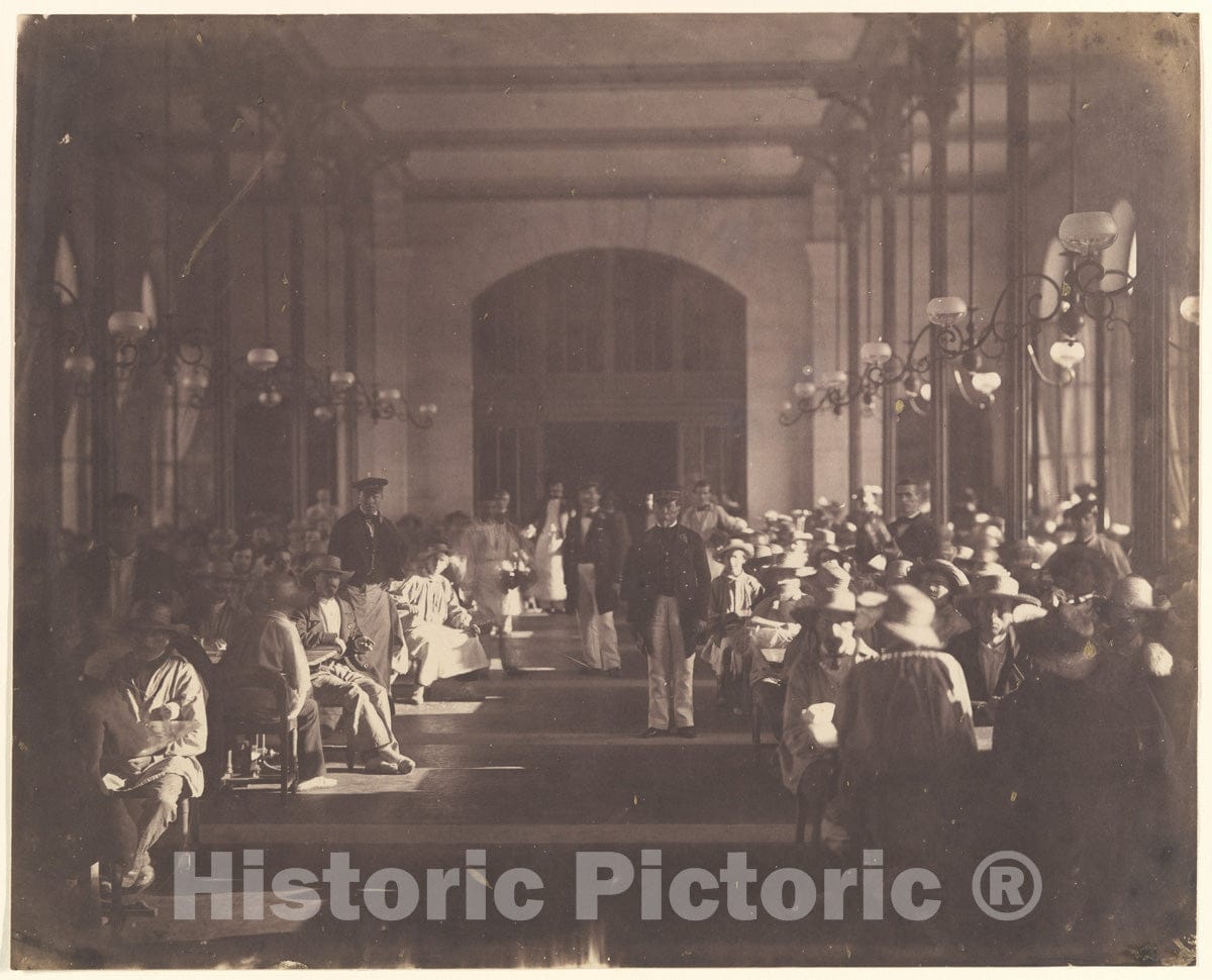 Photo Print : Charles Nègre - The Refectory of The Imperial Asylum at Vincennes : Vintage Wall Art