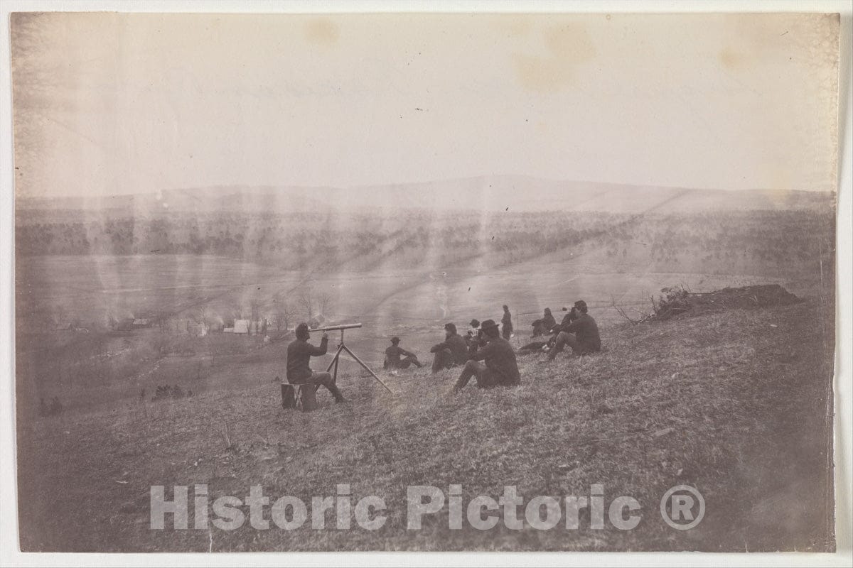 Photo Print : Timothy H. O'sullivan - Signal Corps, Rappidan River/Signal Corps Reconnoitering at Fredericksburg, Virginia : Vintage Wall Art