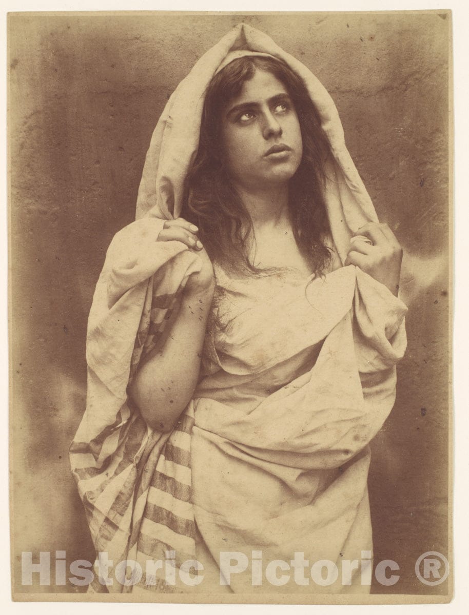 Photo Print : Wilhelm von Gloeden - Young Girl Wrapped in Cloth, Sicily, Italy : Vintage Wall Art