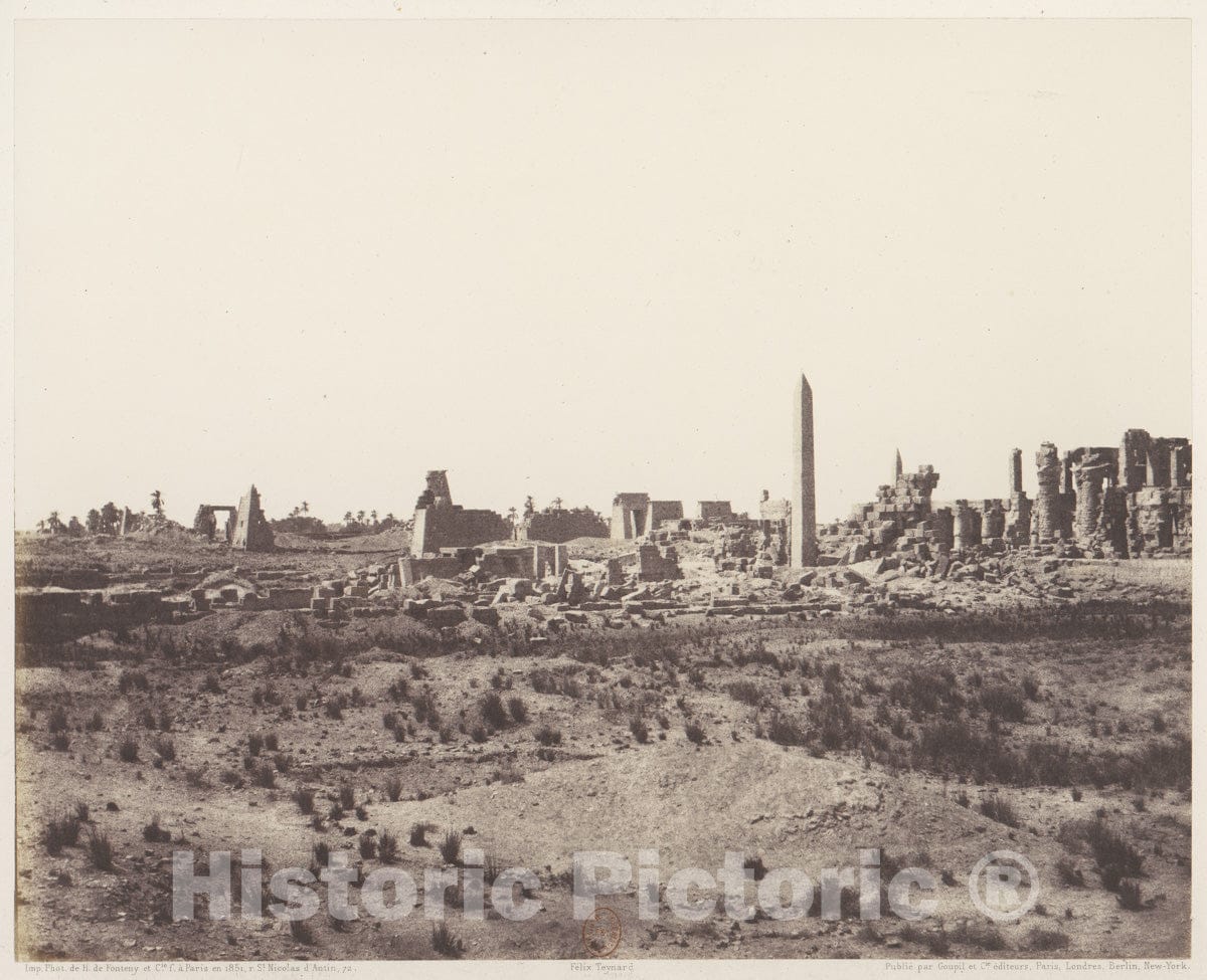 Photo Print : Félix Teynard - Karnak (Thèbes), Vue Générale des Ruines Prise du Nord-Est, en V : Vintage Wall Art