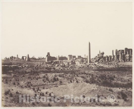 Photo Print : Félix Teynard - Karnak (Thèbes), Vue Générale des Ruines Prise du Nord-Est, en V : Vintage Wall Art