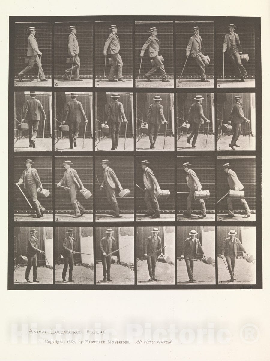 Art Print : Eadweard Muybridge  - Animal Locomotion. Volume VII, Men and Woman (Draped) : Vintage Wall Art