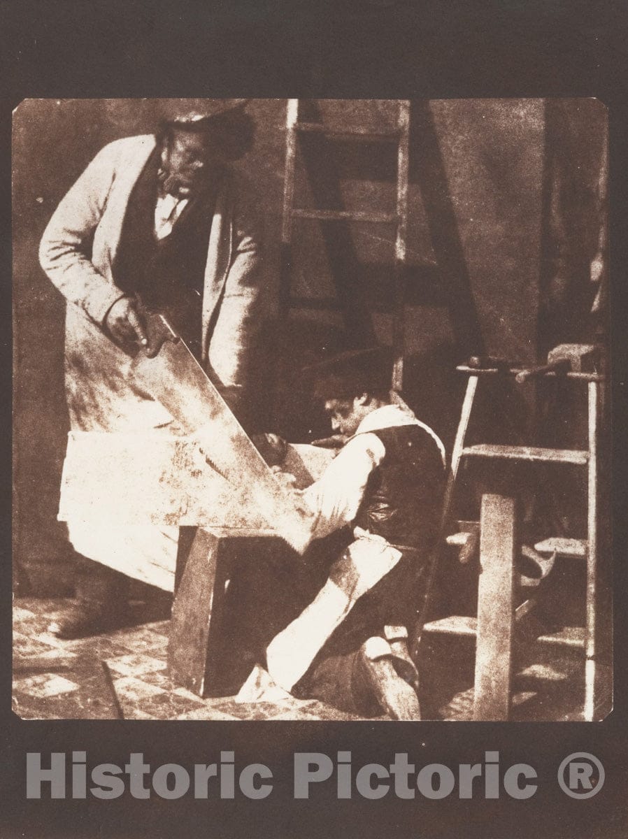 Photo Print : William Henry Fox Talbot - Carpenter and Apprentice : Vintage Wall Art