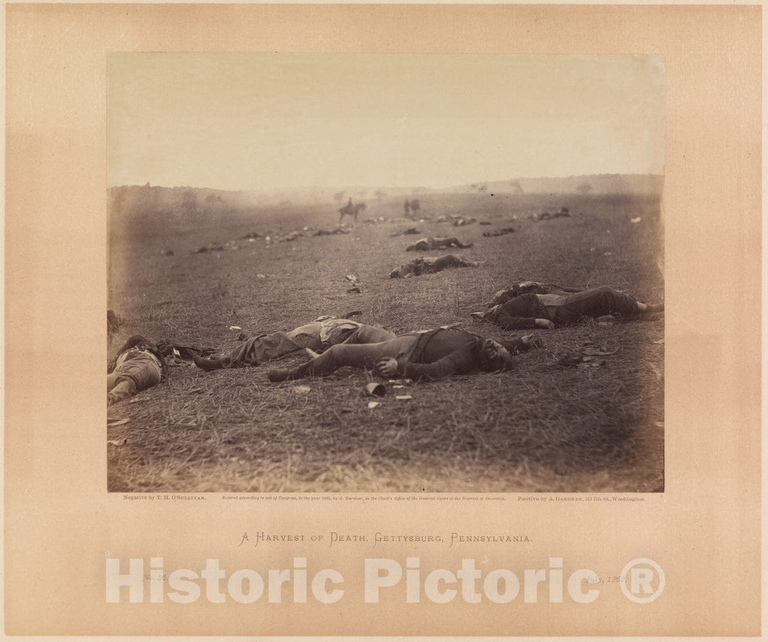 Photo Print : Timothy H. O'sullivan - A Harvest of Death, Gettysburg, Pennsylvania : Vintage Wall Art