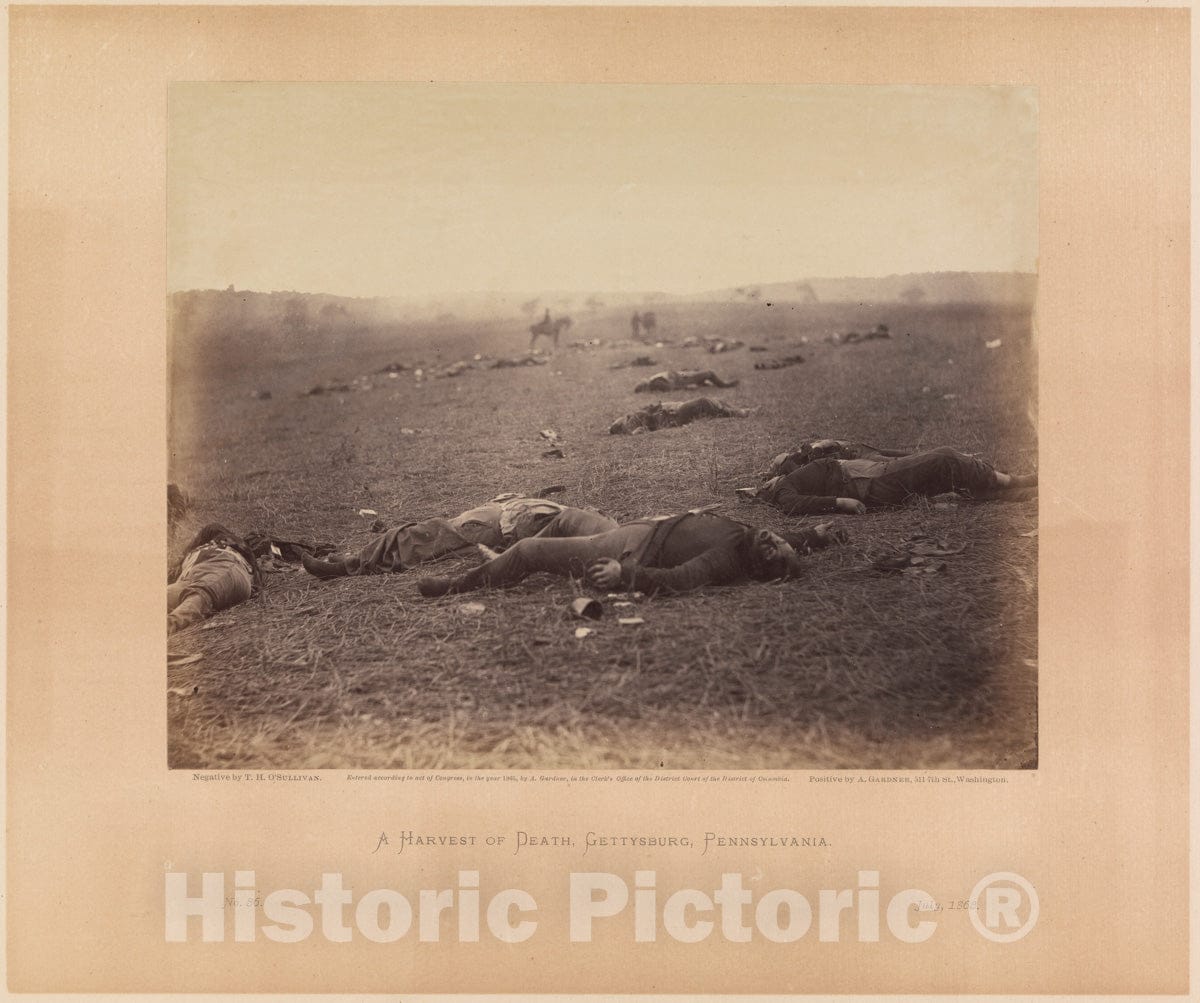 Photo Print : Timothy H. O'sullivan - A Harvest of Death, Gettysburg, Pennsylvania : Vintage Wall Art