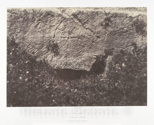 Photo Print : Auguste Salzmann - Jérusalem, Vallée de Hinnom, Inscription tumulaire Grecque, 2 : Vintage Wall Art