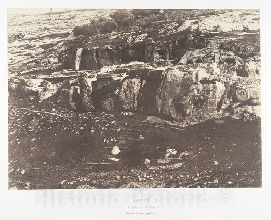 Photo Print : Auguste Salzmann - Jérusalem, Village de Siloam, Monolithe de Forme égyptienne, 1 : Vintage Wall Art