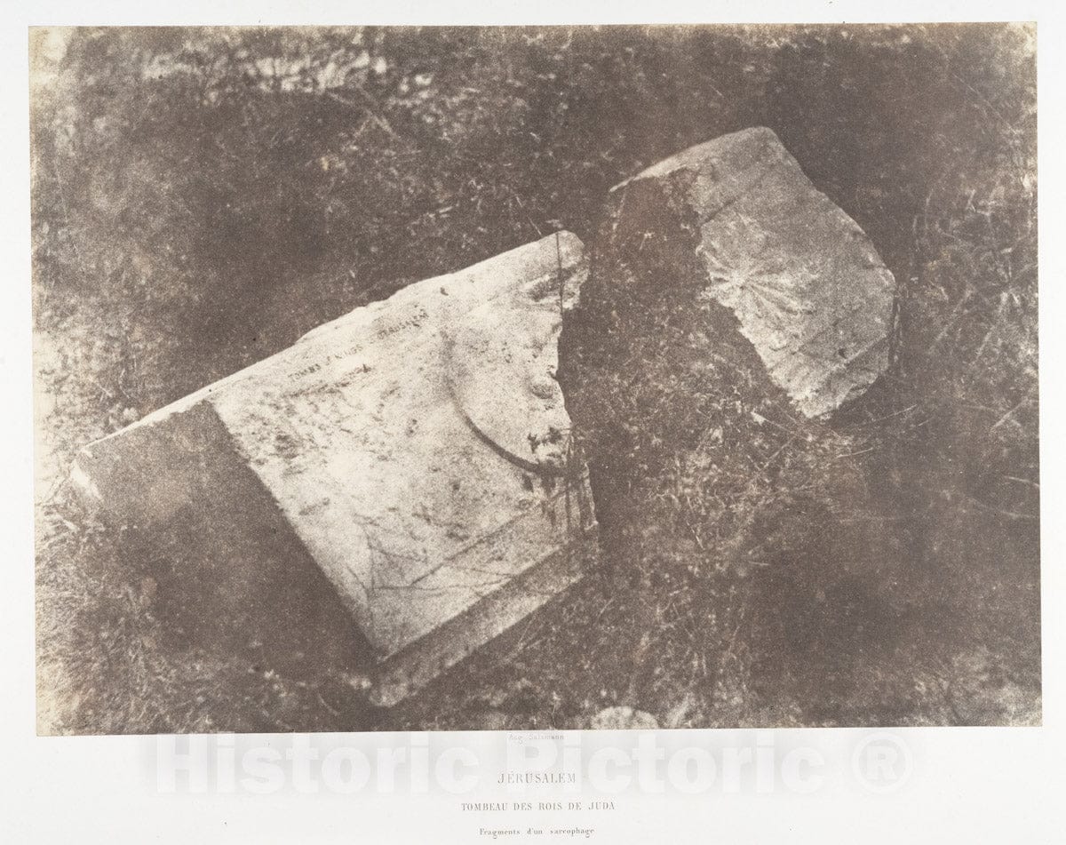 Photo Print : Auguste Salzmann - Jérusalem, Tombeau des Rois de Juda, Fragments d'un sarcophage : Vintage Wall Art