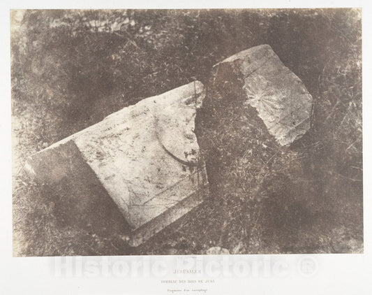 Photo Print : Auguste Salzmann - Jérusalem, Tombeau des Rois de Juda, Fragments d'un sarcophage : Vintage Wall Art