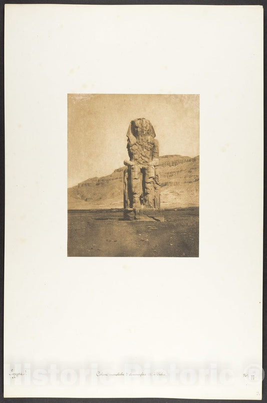 Photo Print : Maxime Du Camp - Colosse monolithe d'Amenophis III, à Thèbes : Vintage Wall Art
