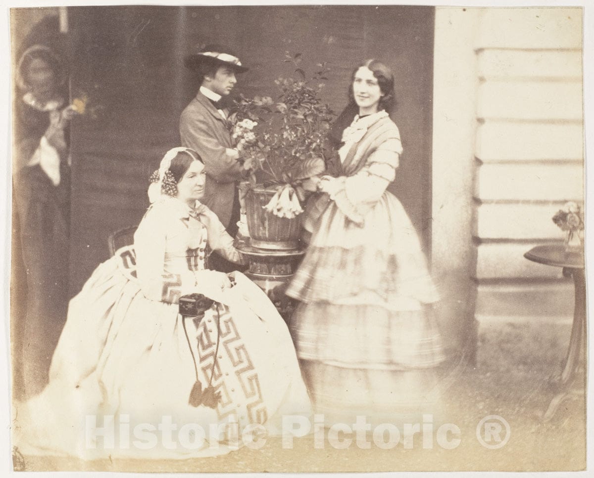 Photo Print : Mrs Stuart, J.C.S and Mrs d'Aguilar, Barrackpore : Vintage Wall Art