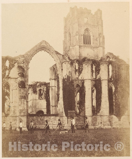 Photo Print : Joseph Cundall - Fountains Abbey. East Window and Tower : Vintage Wall Art