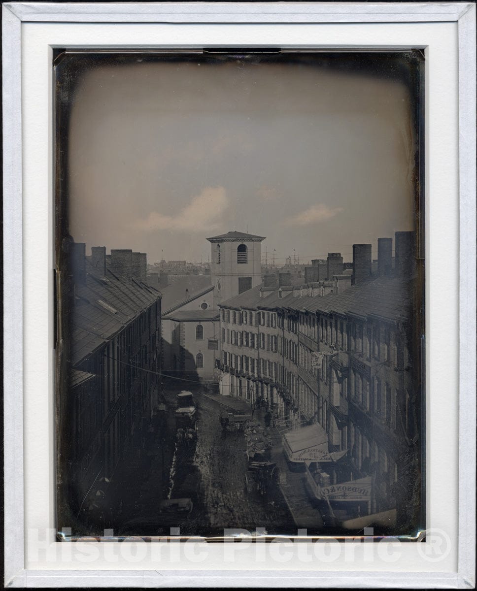 Photo Print : Southworth and Hawes - View Down Brattle Street from The Southworth & Hawes Studio at 5 1/2 Tremont Row, Boston : Vintage Wall Art