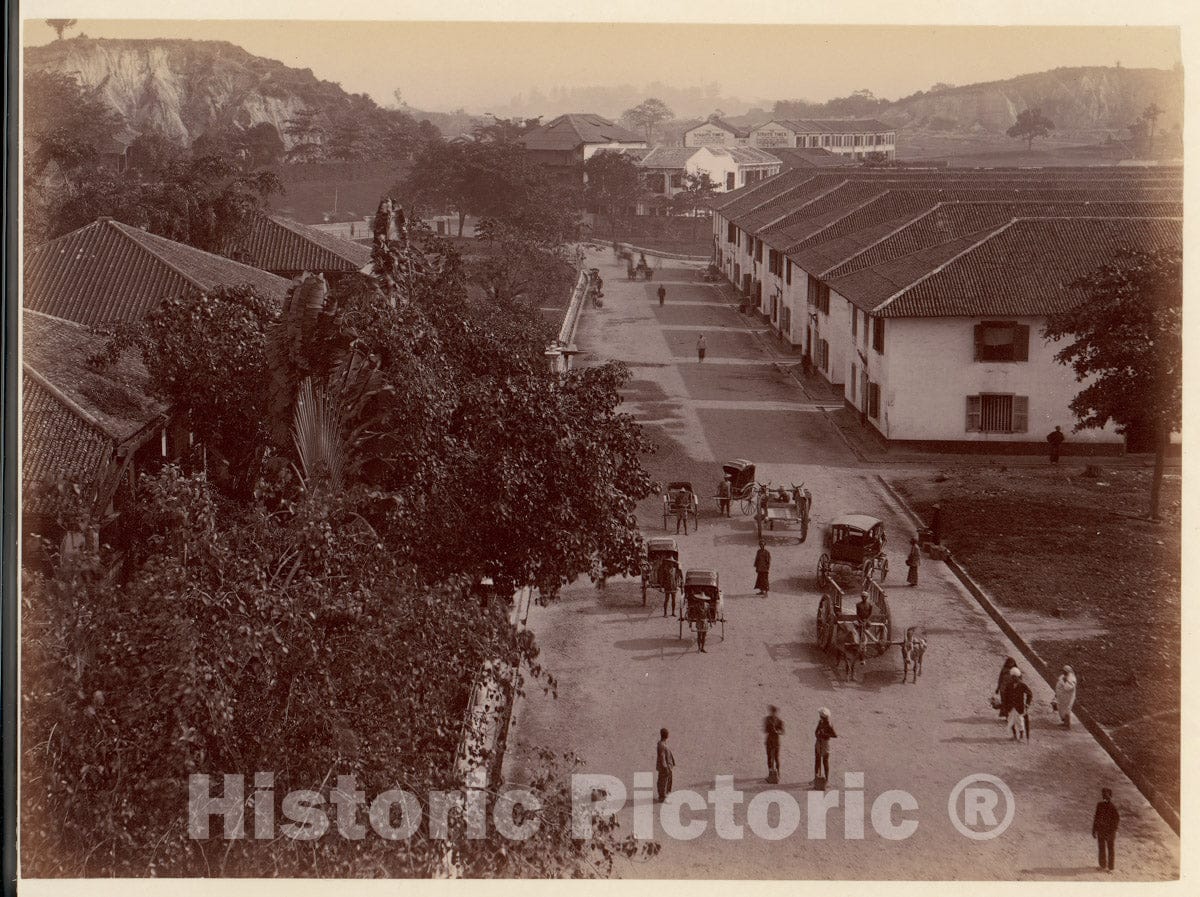 Photo Print : View of The Main Road, Singapore : Vintage Wall Art