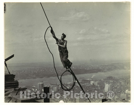 Photo Print : Lewis Hine - Icarus, Empire State Building 2 : Vintage Wall Art