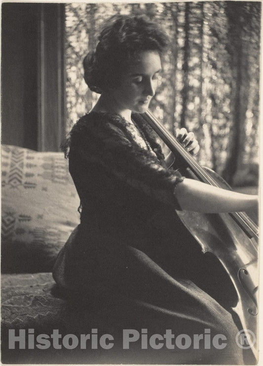 Photo Print : Thomas Eakins - Woman Playing Cello : Vintage Wall Art