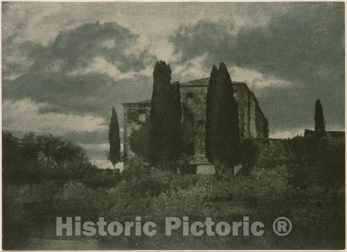 Photo Print : Hugo Henneberg - Italian Villa in Autumn : Vintage Wall Art