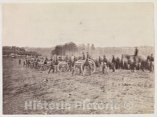Photo Print : Andrew Joseph Russell - Battery Going into Action, Fredericksburg, December 13, 1862 : Vintage Wall Art