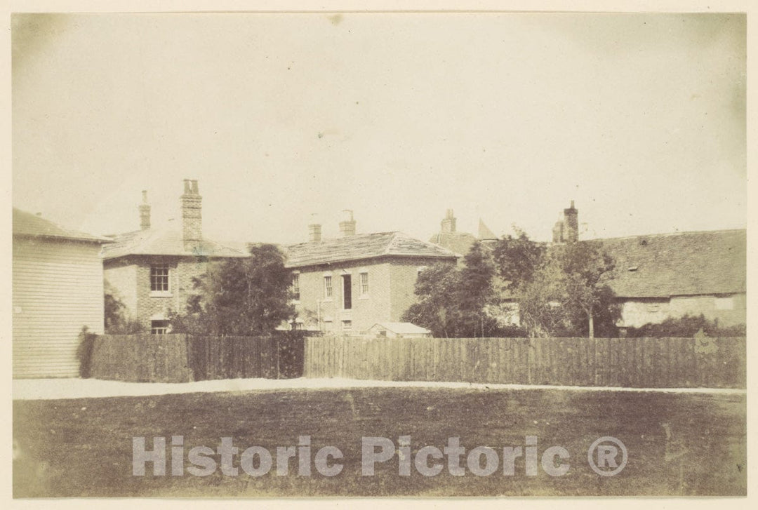 Photo Print : Compound of Buildings Surrounded by Fence 2 : Vintage Wall Art