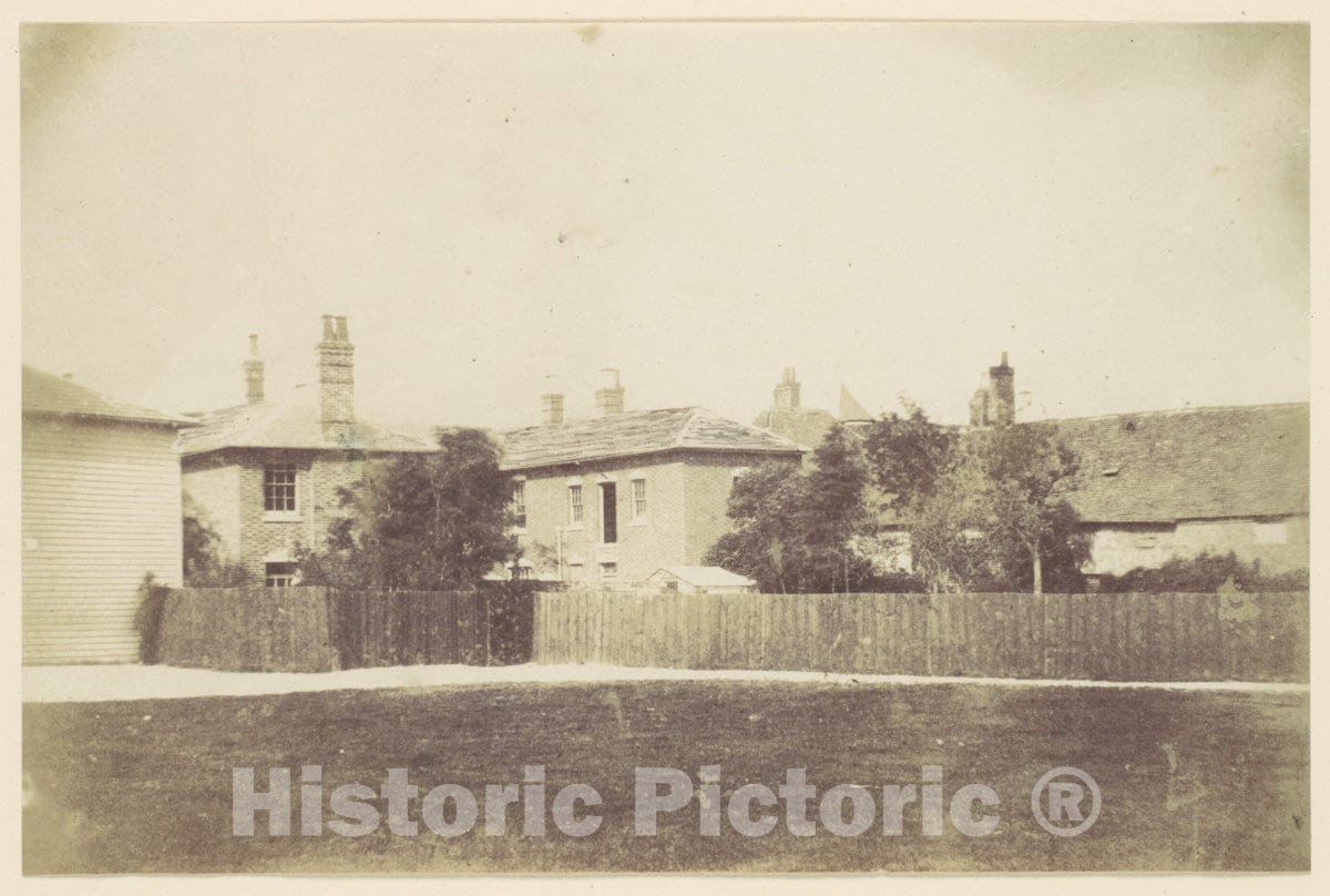 Photo Print : Compound of Buildings Surrounded by Fence 2 : Vintage Wall Art