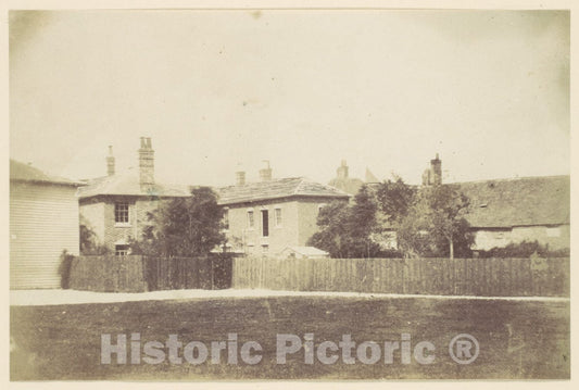 Photo Print : Compound of Buildings Surrounded by Fence 2 : Vintage Wall Art