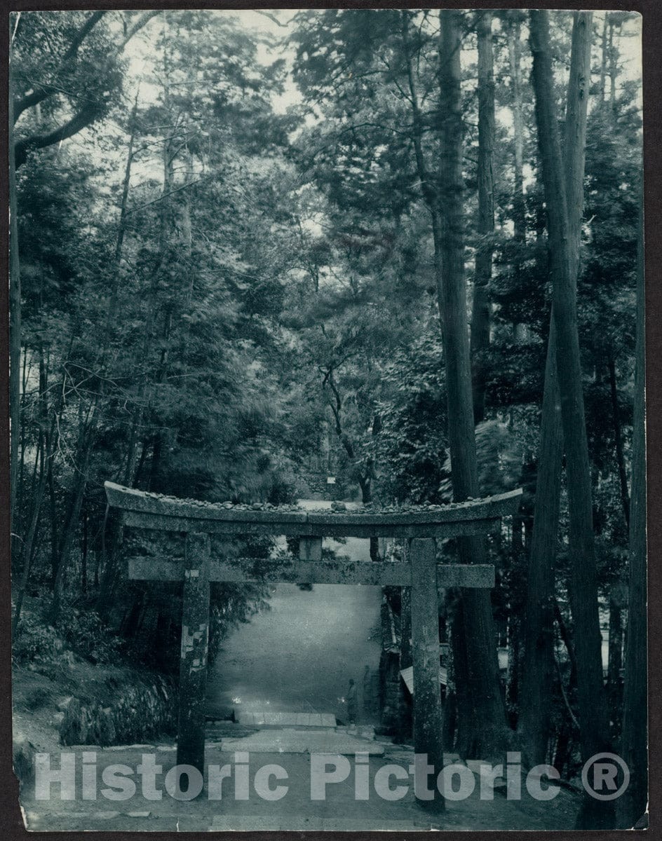 Photo Print : Adolf de Meyer - Tirii Gate Marking The Entrance to a Shinto Shrine : Vintage Wall Art