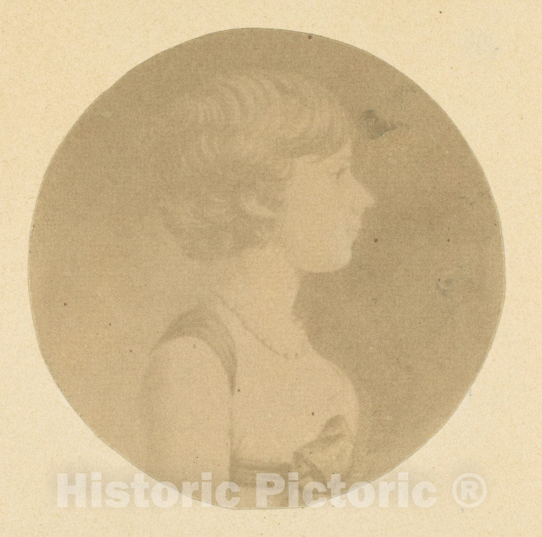 Photo Print : Jeremiah Gurney - Mezzotint Portrait of a Girl in Profile, from The St. Memin Collection of Portraits : Vintage Wall Art