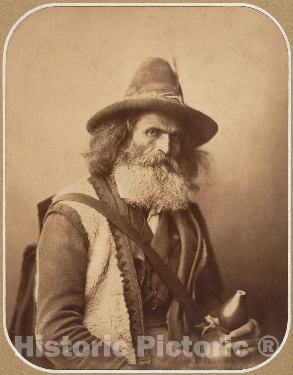 Photo Print : Gustave Le Gray - an Italian Street Musician : Vintage Wall Art