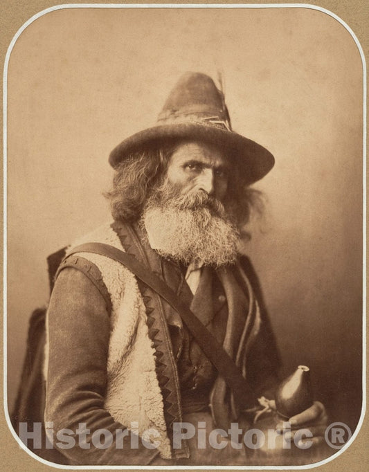 Photo Print : Gustave Le Gray - an Italian Street Musician : Vintage Wall Art