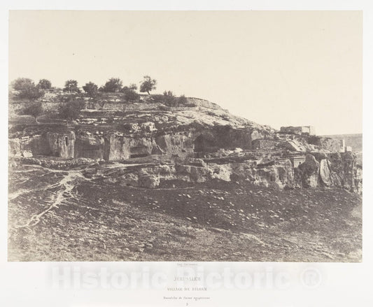Photo Print : Auguste Salzmann - Jérusalem, Village de Siloam, Monolithe de Forme égyptienne, 3 : Vintage Wall Art