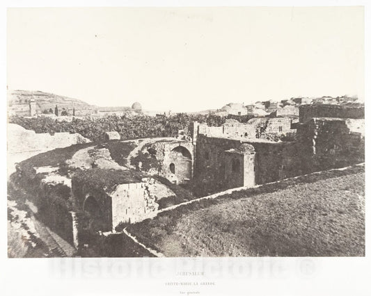 Photo Print : Auguste Salzmann - Jérusalem, Sainte-Marie-la-Grande, Vue générale : Vintage Wall Art