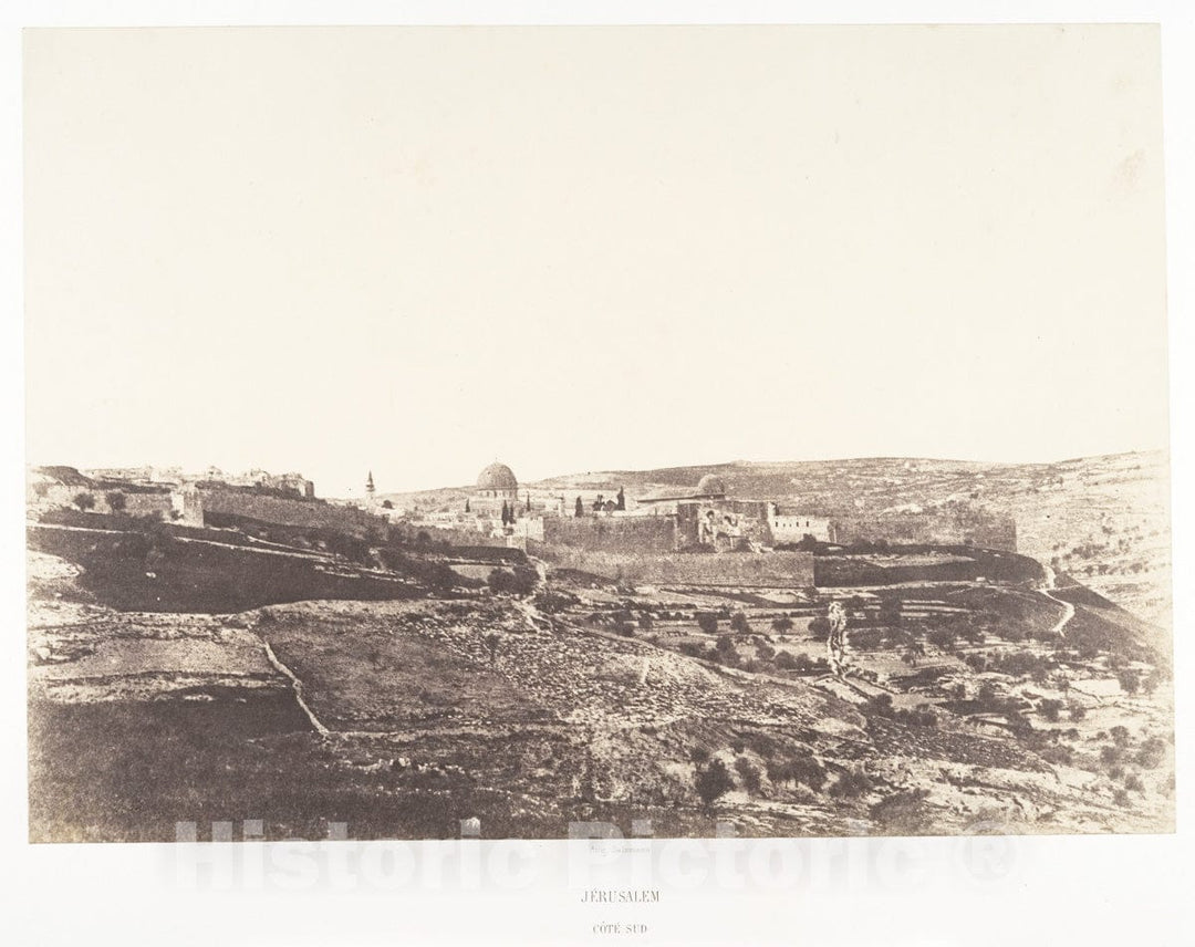 Photo Print : Auguste Salzmann - Jérusalem, Côté Sud de Jérusalem : Vintage Wall Art