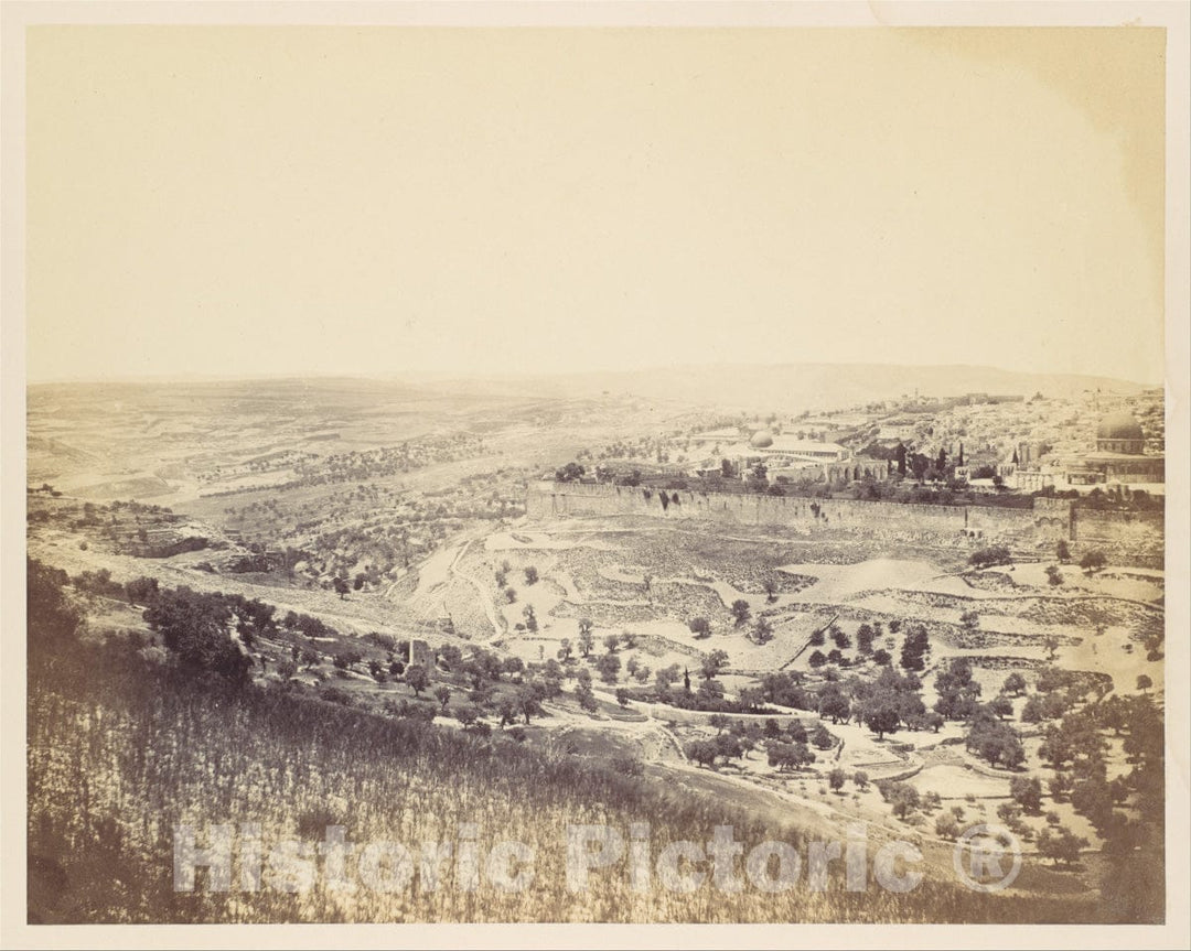 Photo Print : John Anthony - Garden of Gethsemane and View of Jerusalem : Vintage Wall Art