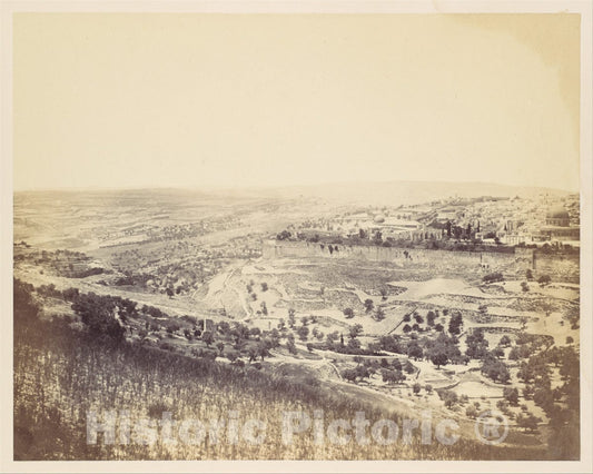 Photo Print : John Anthony - Garden of Gethsemane and View of Jerusalem : Vintage Wall Art