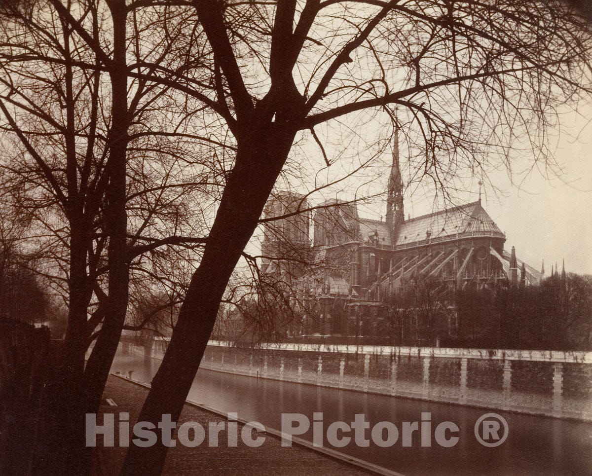 Photo Print : Eugène Atget - Notre-Dame Depuis le quai de la Tournelle : Vintage Wall Art