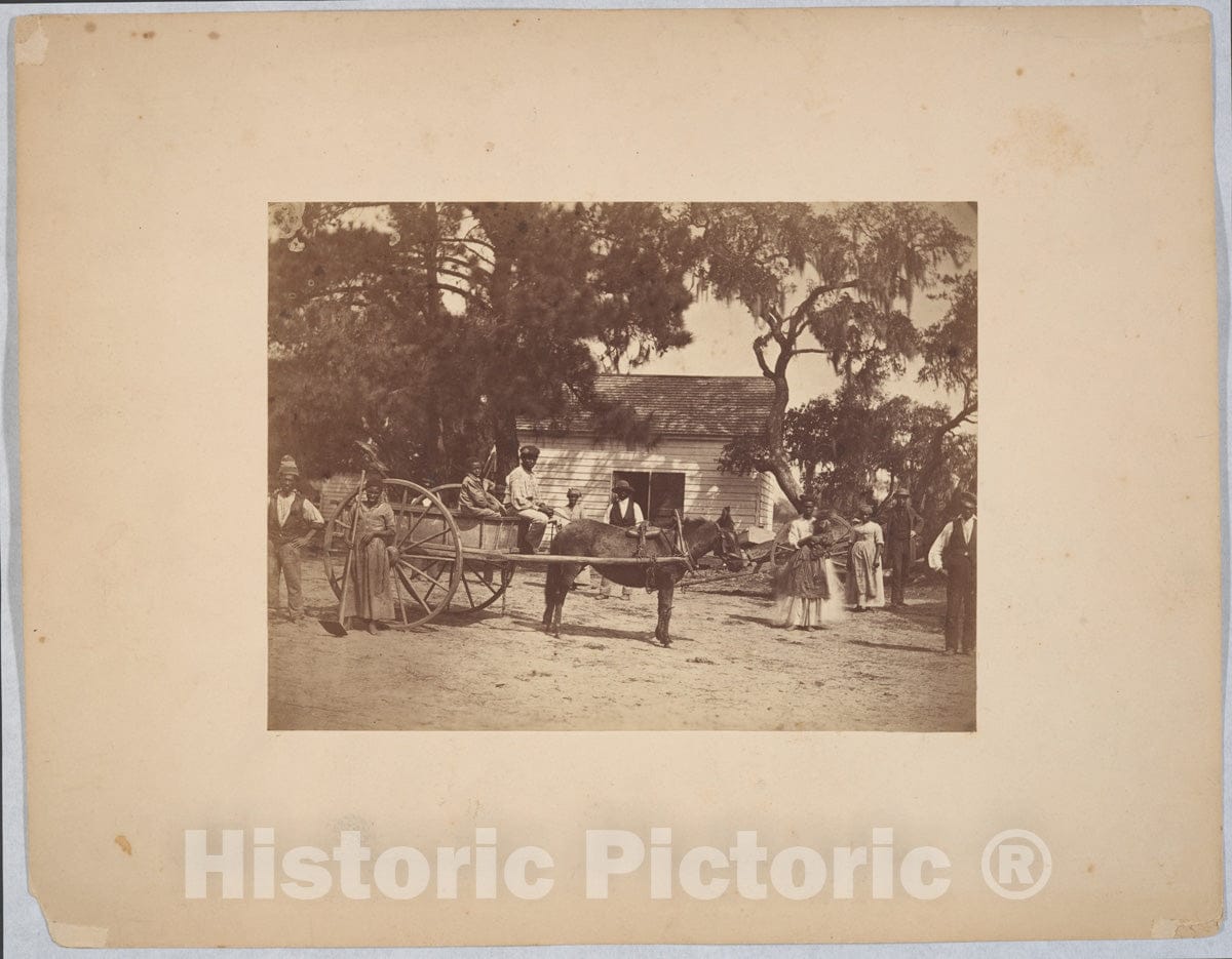 Photo Print : Henry P. Moore - Negroes (Gwine to de Field), Hopkinson's Plantation, Edisto Island, South Carolina : Vintage Wall Art