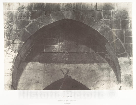 Photo Print : Auguste Salzmann - Jérusalem, Porte de la citadelle, Inscription : Vintage Wall Art