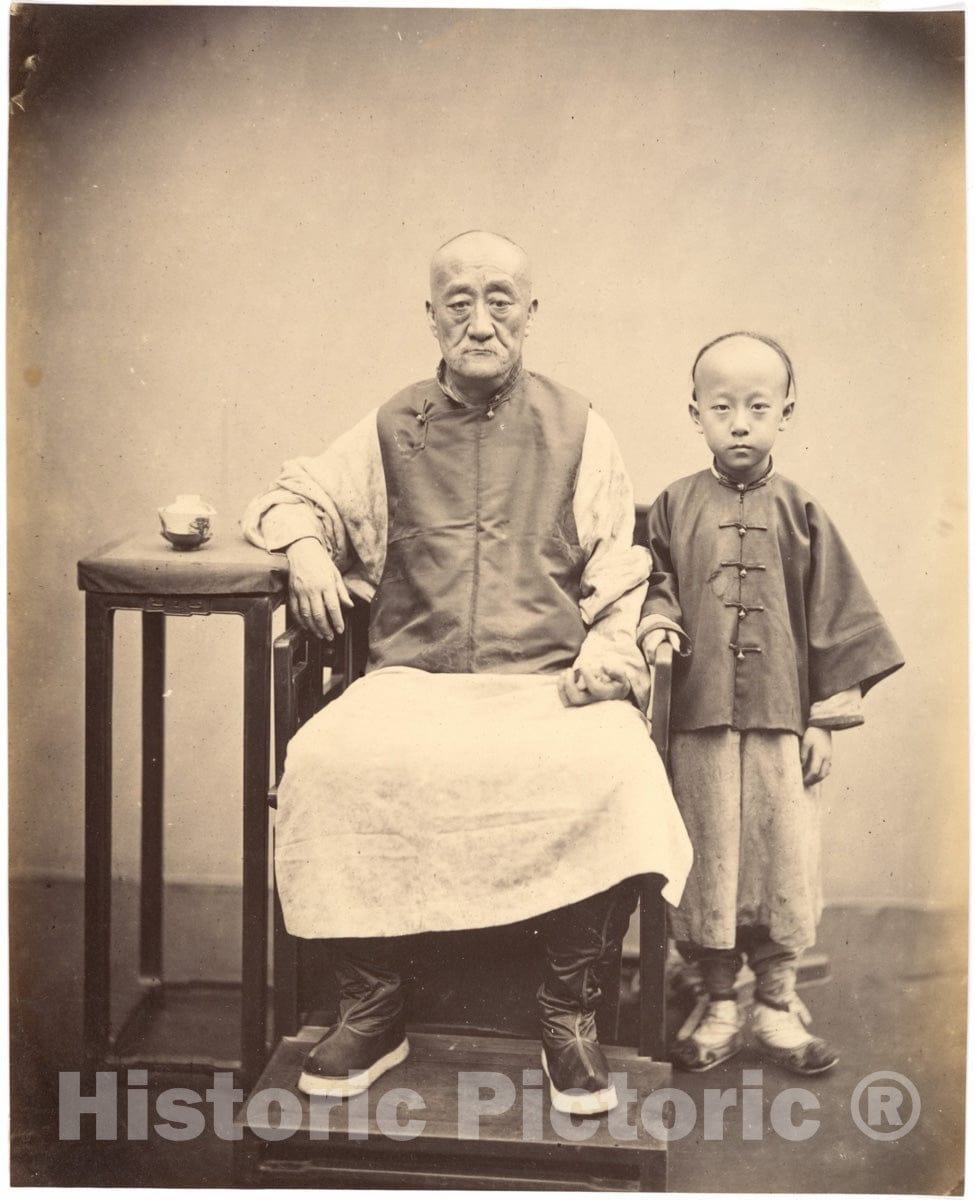 Photo Print : John Thomson - Teh Hop-Ho (Canton) and his Son : Vintage Wall Art